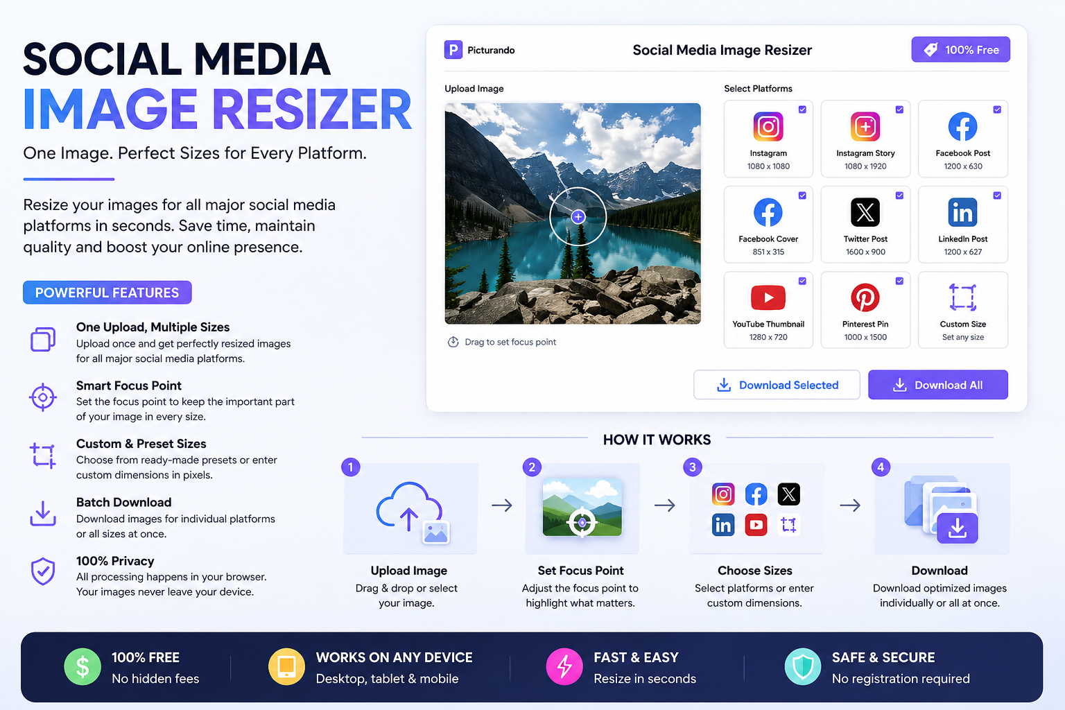 EXAMPLE of social media resizer tool